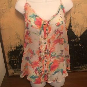 Sheer spaghetti strap tank